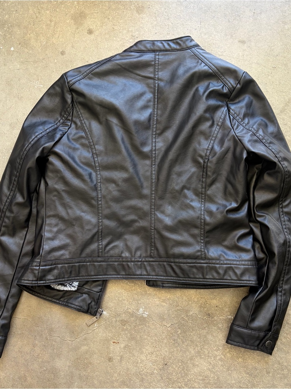 Classic Black Faux Leather Jacket - Women - Picture 2 of 5